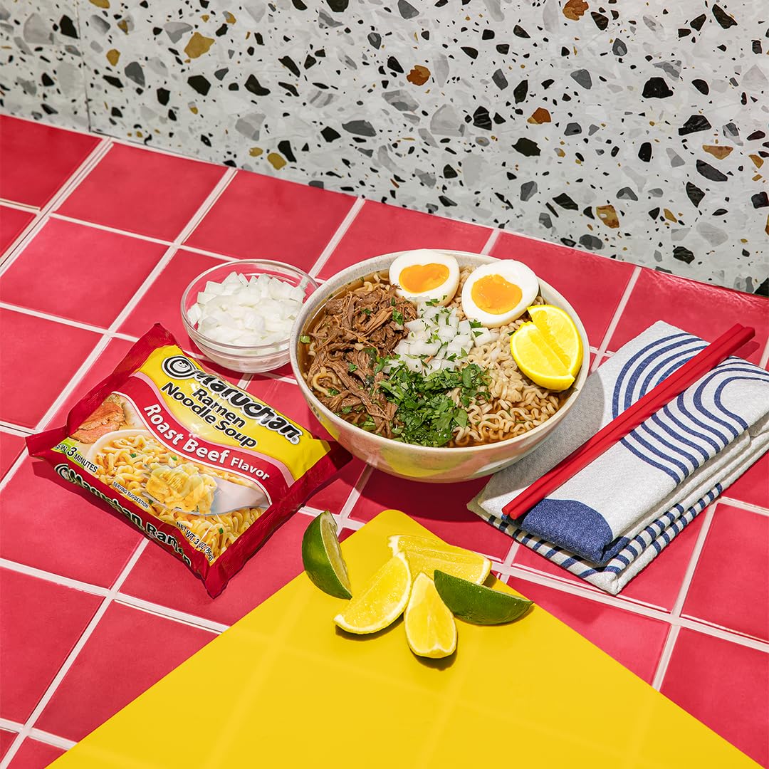 Maruchan Ramen Roast Beef, Instant Ramen Noodles, Ready To Eat Meals, 3 Oz, 24 Count