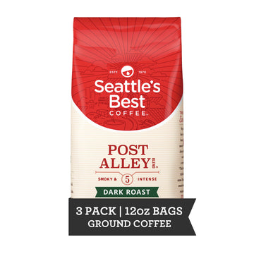 Seattle’S Best Coffee, Dark Roast Ground Coffee, Post Alley, 100% Arabica, 3 Bags (12 Oz Each)