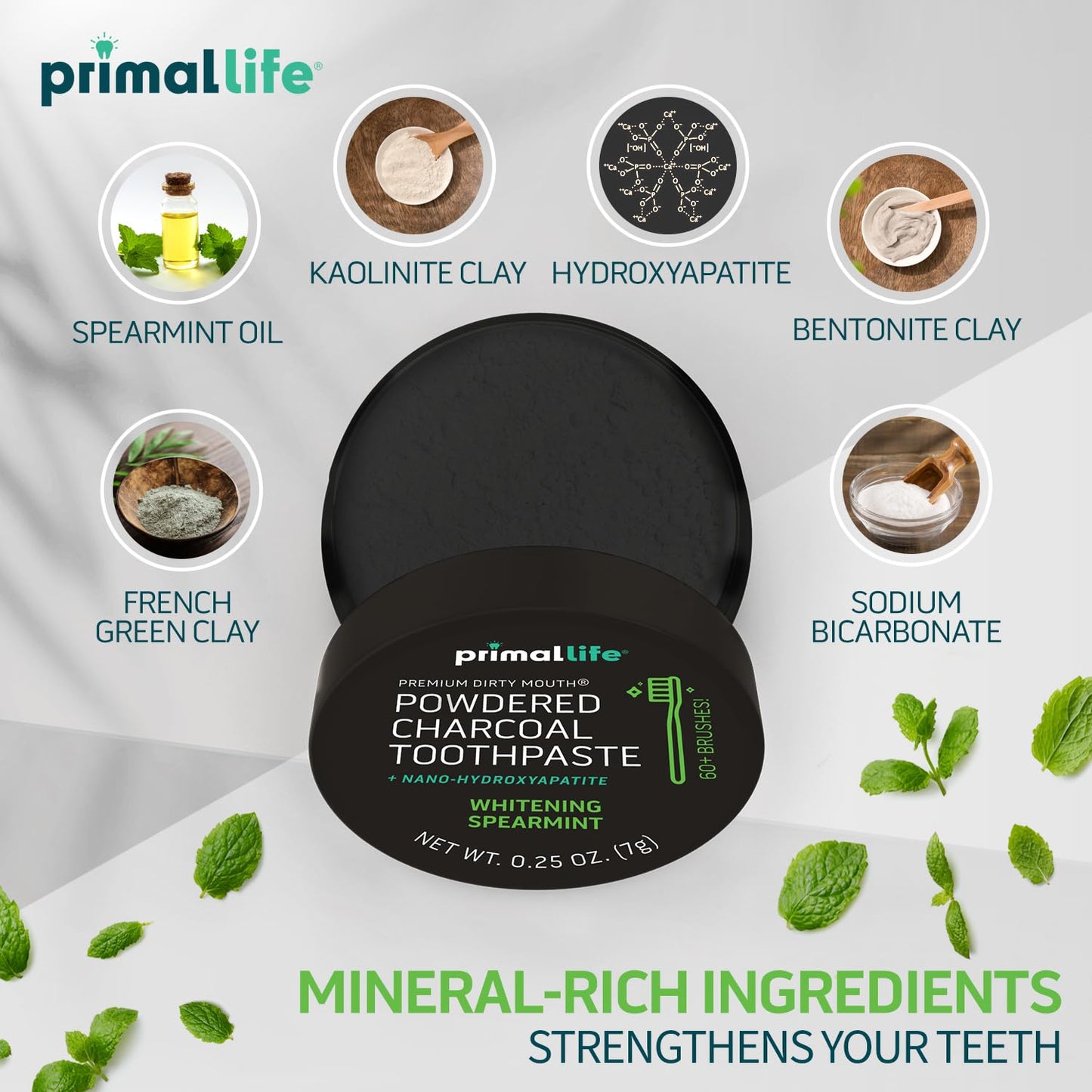 Primal Life Organics - Dirty Mouth Toothpowder, Activated Charcoal Tooth Cleaning Powder, Essential Oils With Kaolin & Bentonite