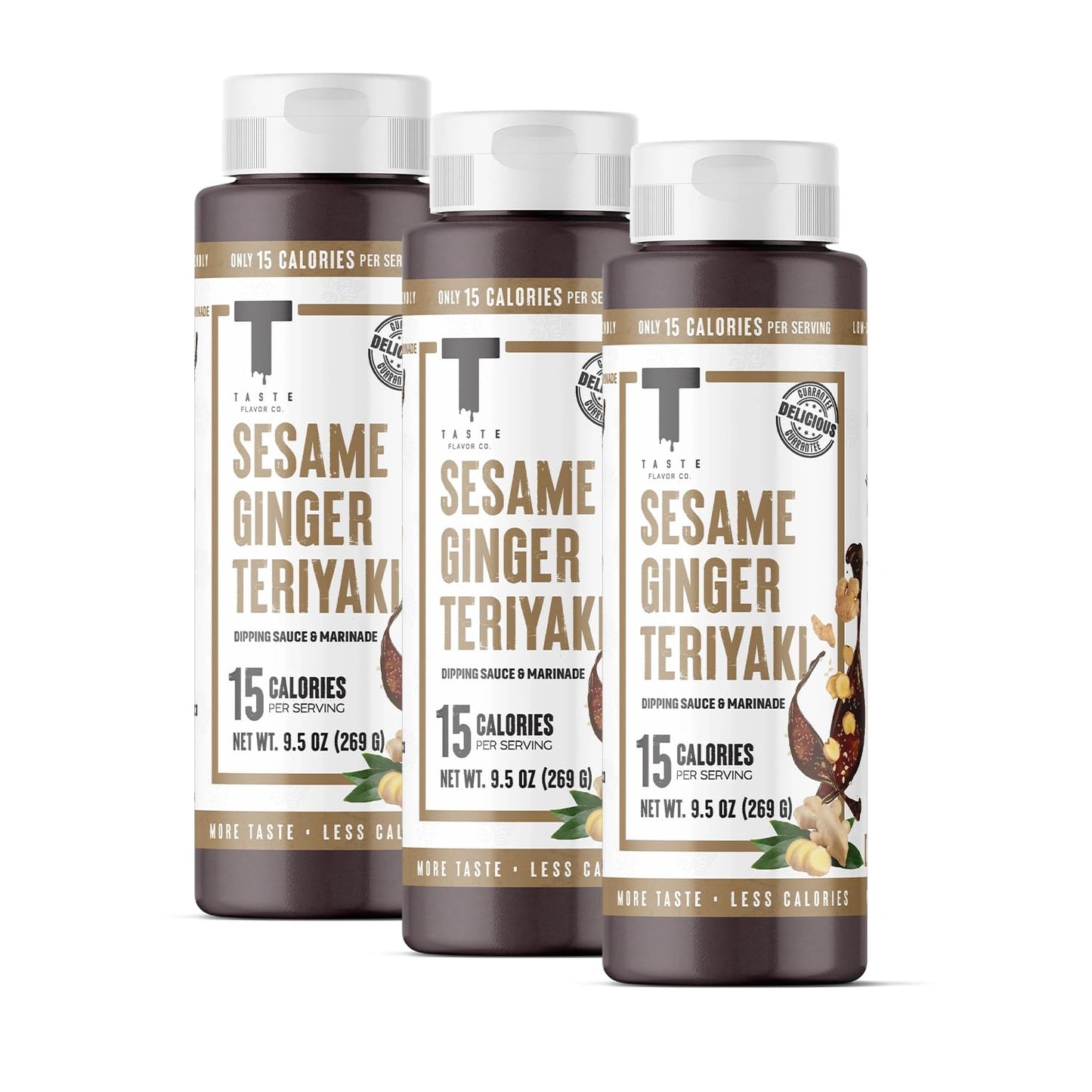 Taste Flavor Co. Grilling, Dipping Sauce and Marinade, Great Tasting, Low-Calorie Sauces, Keto Friendly, No Oils (3 Pack, Sesame