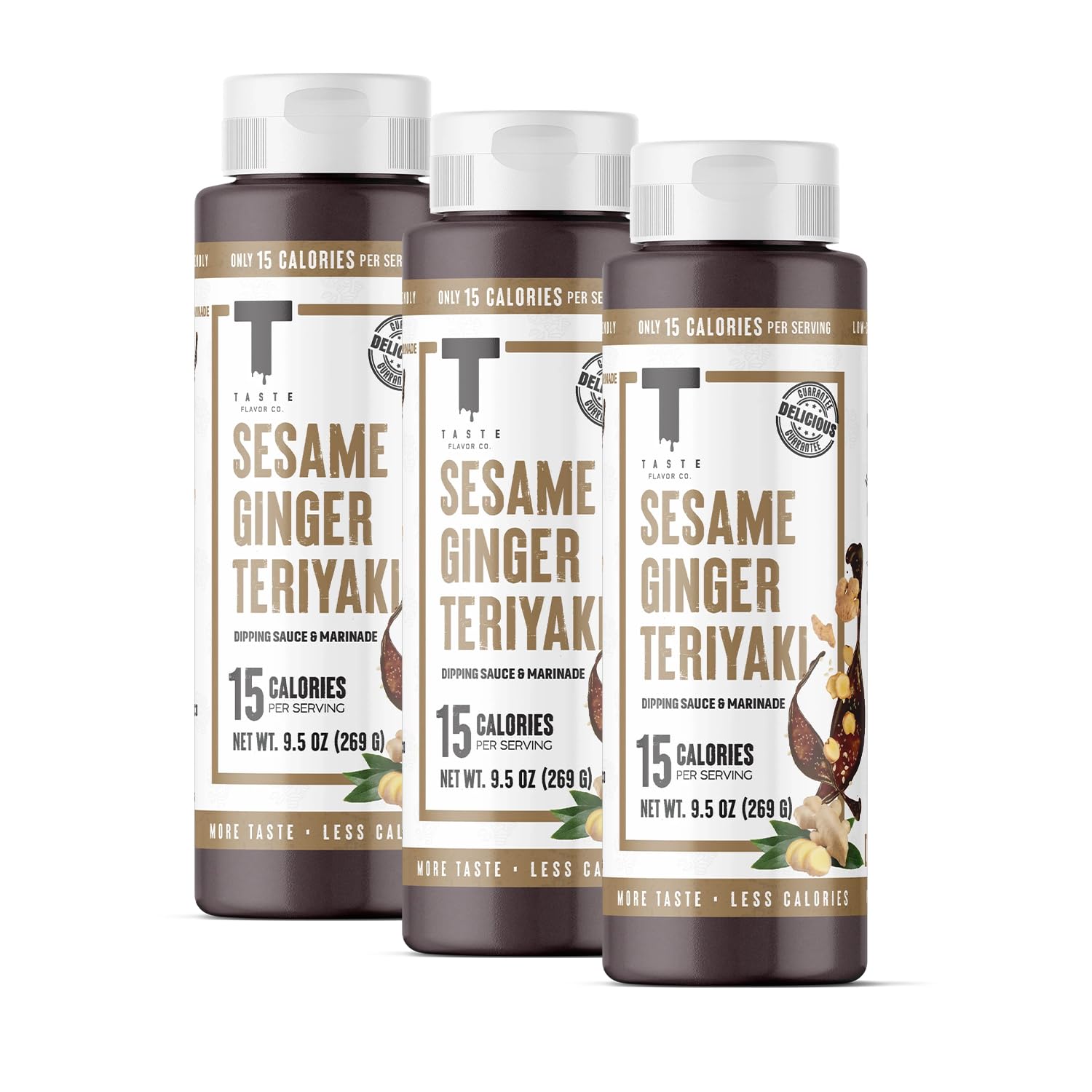 Taste Flavor Co. Grilling, Dipping Sauce and Marinade, Great Tasting, Low-Calorie Sauces, Keto Friendly, No Oils (3 Pack, Sesame