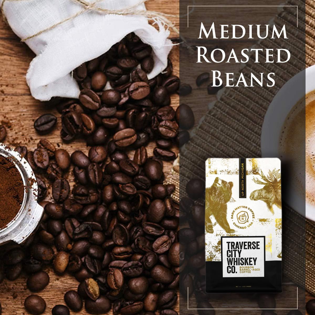 Traverse City spirit-inspired flavor Co. Barrel Aged Coffee, Stillhouse Blend, Medium Roast, 12oz