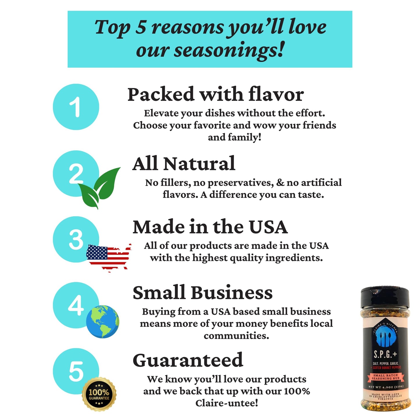 Claire'S Kitchen Spg + Scotch Bonnet Peppers Seasoning/Savory & Spicy All Natural Blend/Poultry, Steak, Burger, Pork, Fish, & Ve