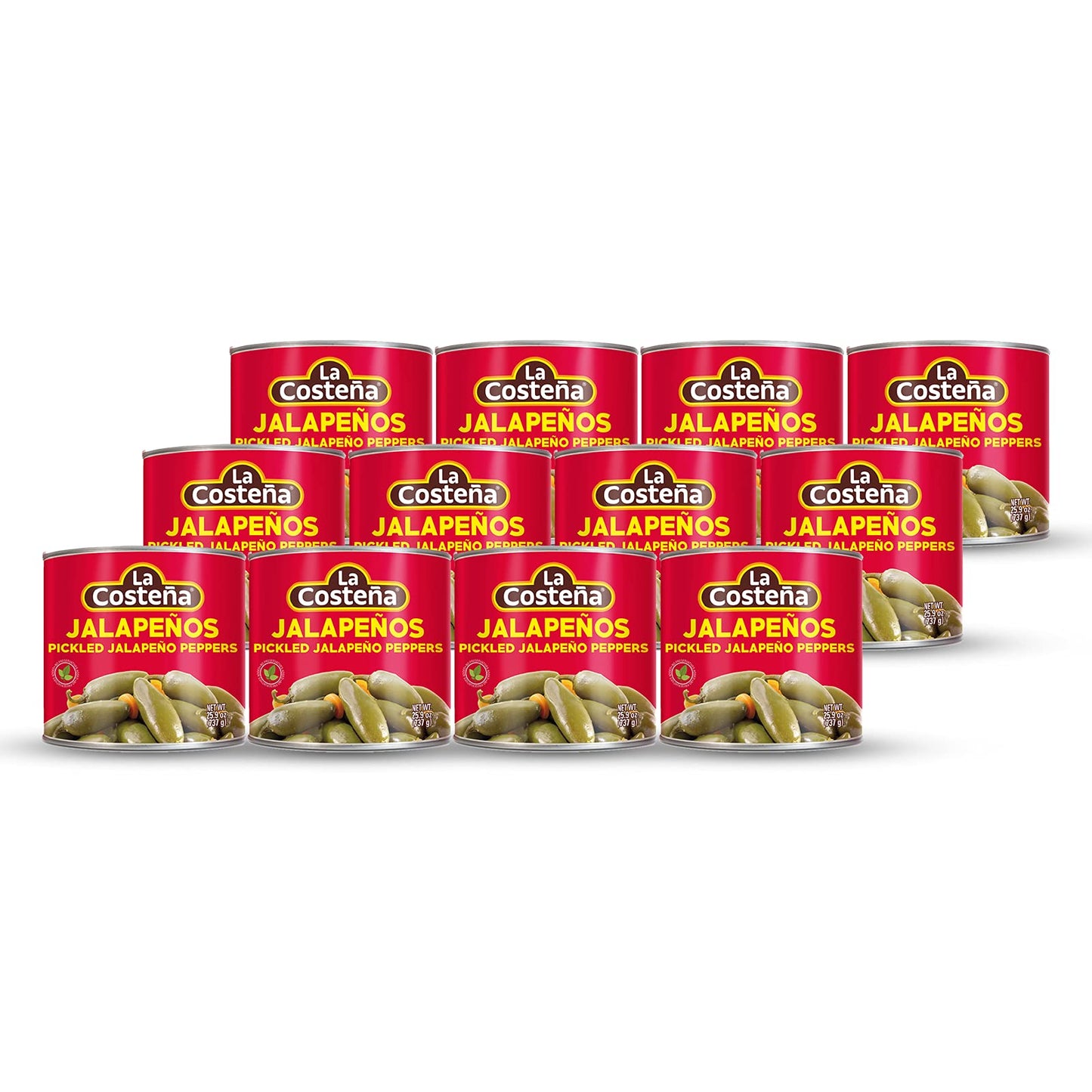 La Costea Whole Pickled Jalapeo Peppers, 26 Ounce Cans (Pack Of 12)