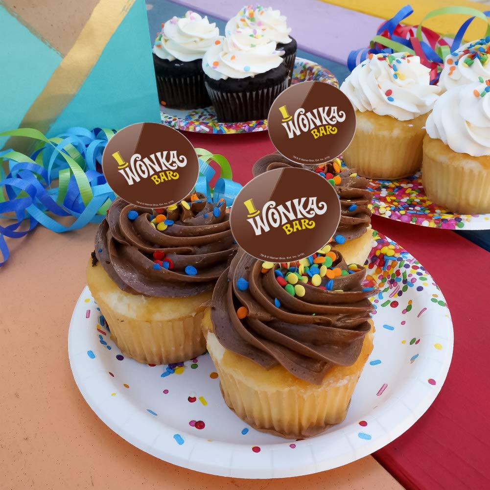 GRAPHICS & MORE Cupcake Picks Set of 6, Willy Wonka Chocolate Factory, Multi-Color, Model CUPCAKE.ROUND.WBGAM092.Z004894_8