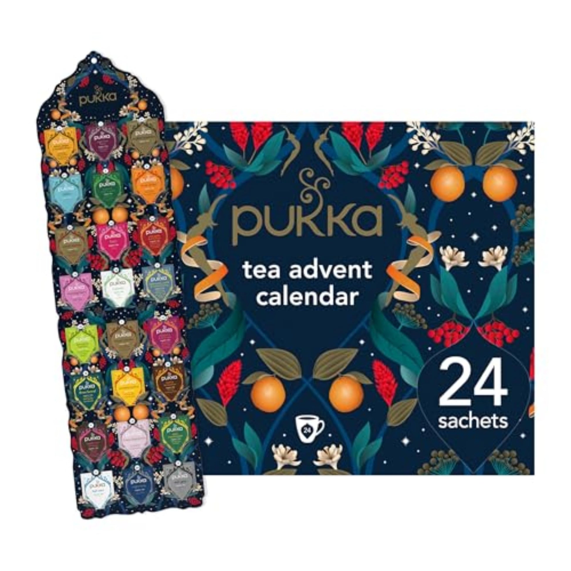 Pukka Herbal & Tea Gift Calendar, Tea Selection Made With Organic Ingredients, Best For Birthdays, Anniversaries & Holidays, 24 Bags