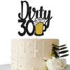 Maicaiffe Black Glitter Dirty 30 Cake Topper - Happy 30Th Birthday Cake Topper - Cheers To 30 Years - 30Th Birthday Cake Decorat