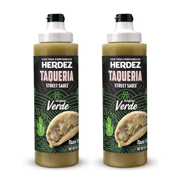 HERDEZ Taqueria Street Sauce - Original Verde Taco Sauce - Mild, Authentic Flavor - 2-Pack - 2.5 x 2.5 x 8
