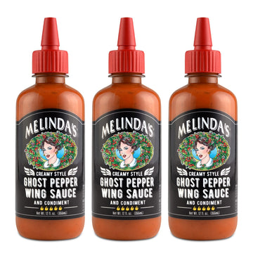 Melindas Creamy Style Ghost Pepper Wing Sauce, 12oz, Pack of 3