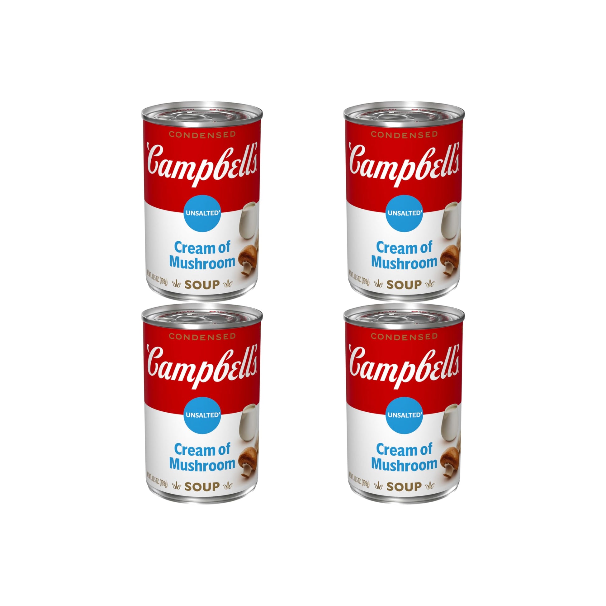 Campbells Condensed Unsalted Cream of Mushroom Soup, 10.5 Ounce Can (Pack of 4)