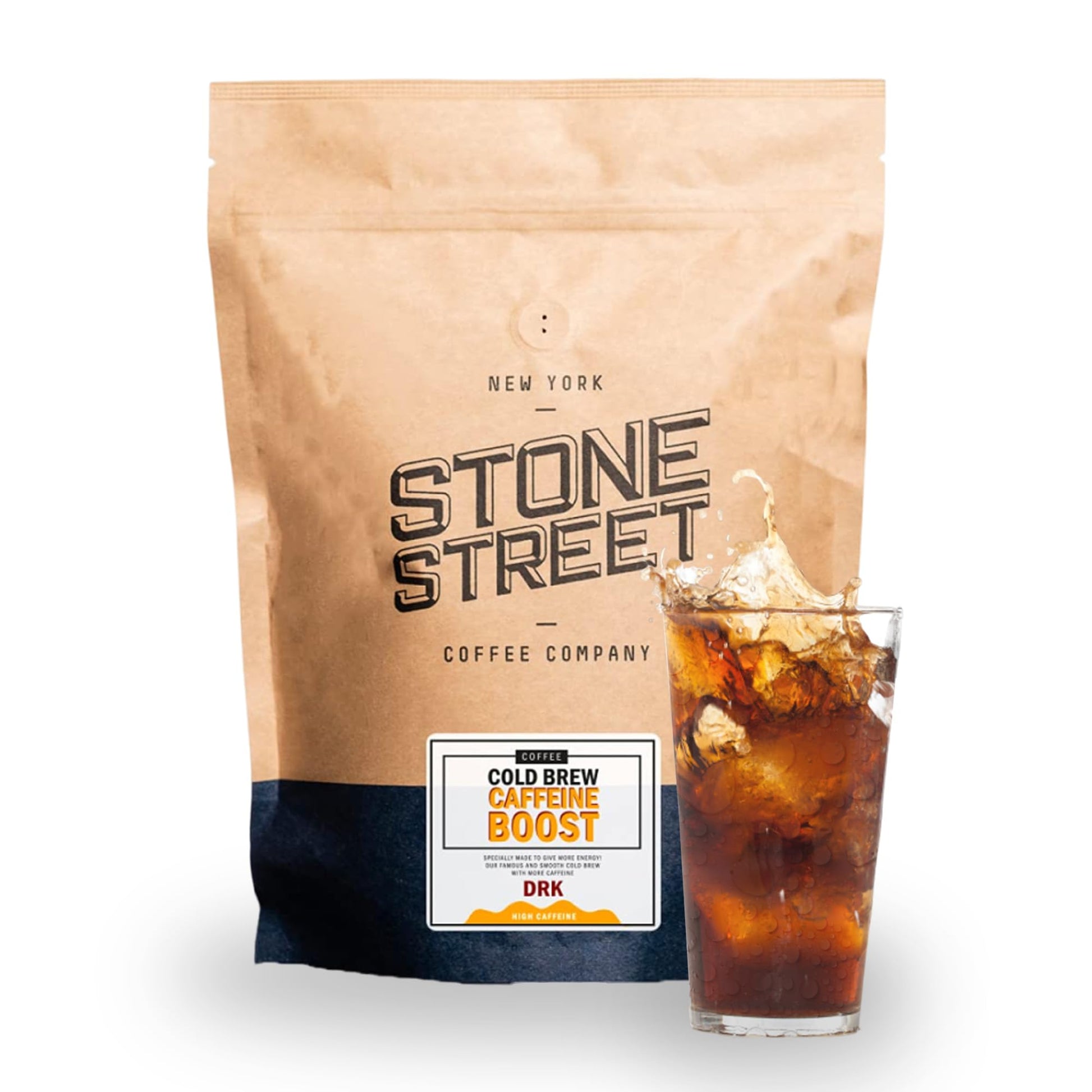 Stone Street Cold Brew Coffee, Dark Roast, High Caffeine, Coarse Ground, 16 Ounce