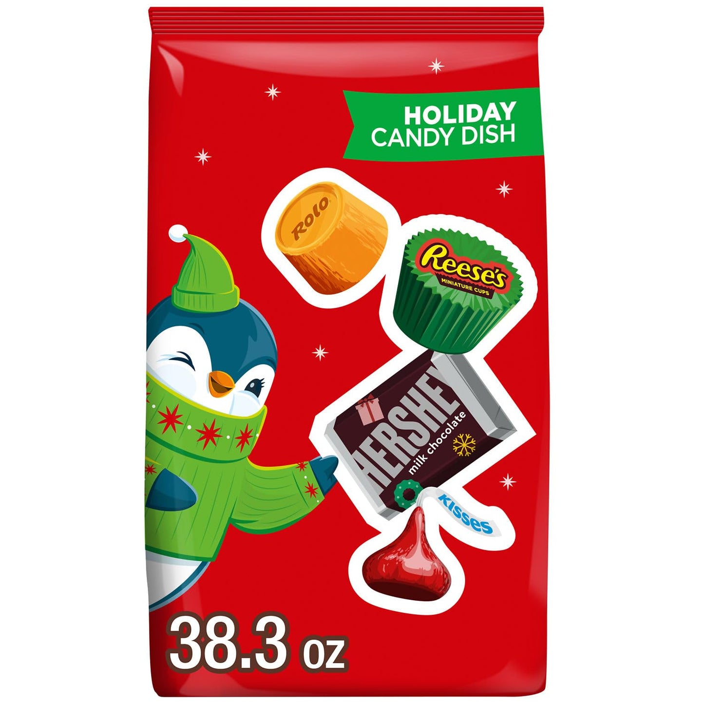 HERSHEYS  REESES and ROLO Assorted Chocolate Flavored  Christmas Candy Bulk Bag  34.2 oz