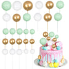 Gyufise 30Pcs Balls Cake Topper Mini Balloons Cupcake Topper Diy Cake Insert Topper Foam Cake Balls Baking Decoration For Weddin