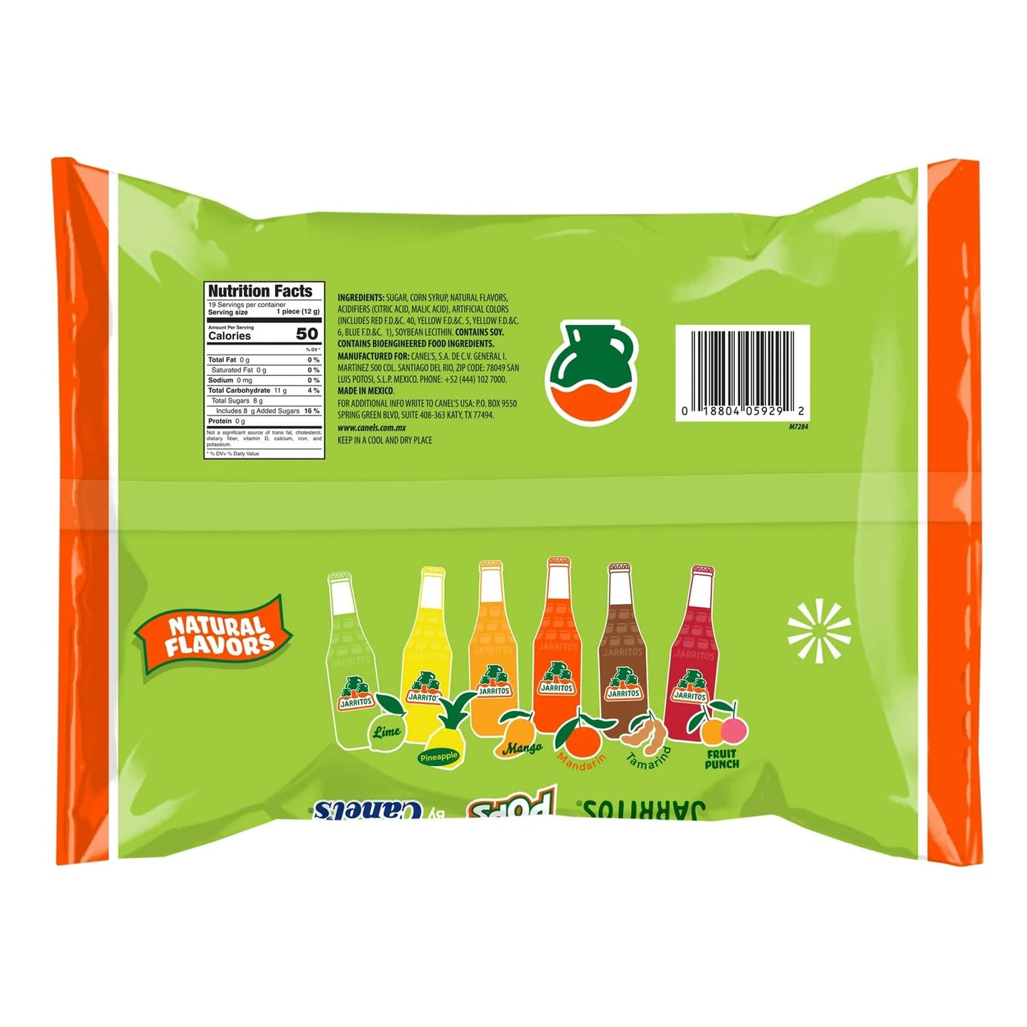 Deal Society Jarritos Lollipops - 2 Pack Bottle-Shaped Mexican Hard Candy, Natural Fruit Flavors, 7 x 10 x 2