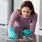 Pacific Ppe 4 Pairs Reusable Dishwashing Cleaning Gloves With Latex Free, Cotton Lining, Kitchen Gloves, Green, Large