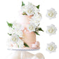 Rsstarxi Artificial Roses Cake Topper, 9 Pack, Paperboard, 2.6 x 2.6 inches, Design 5 White, Wedding/Birthday Decorations