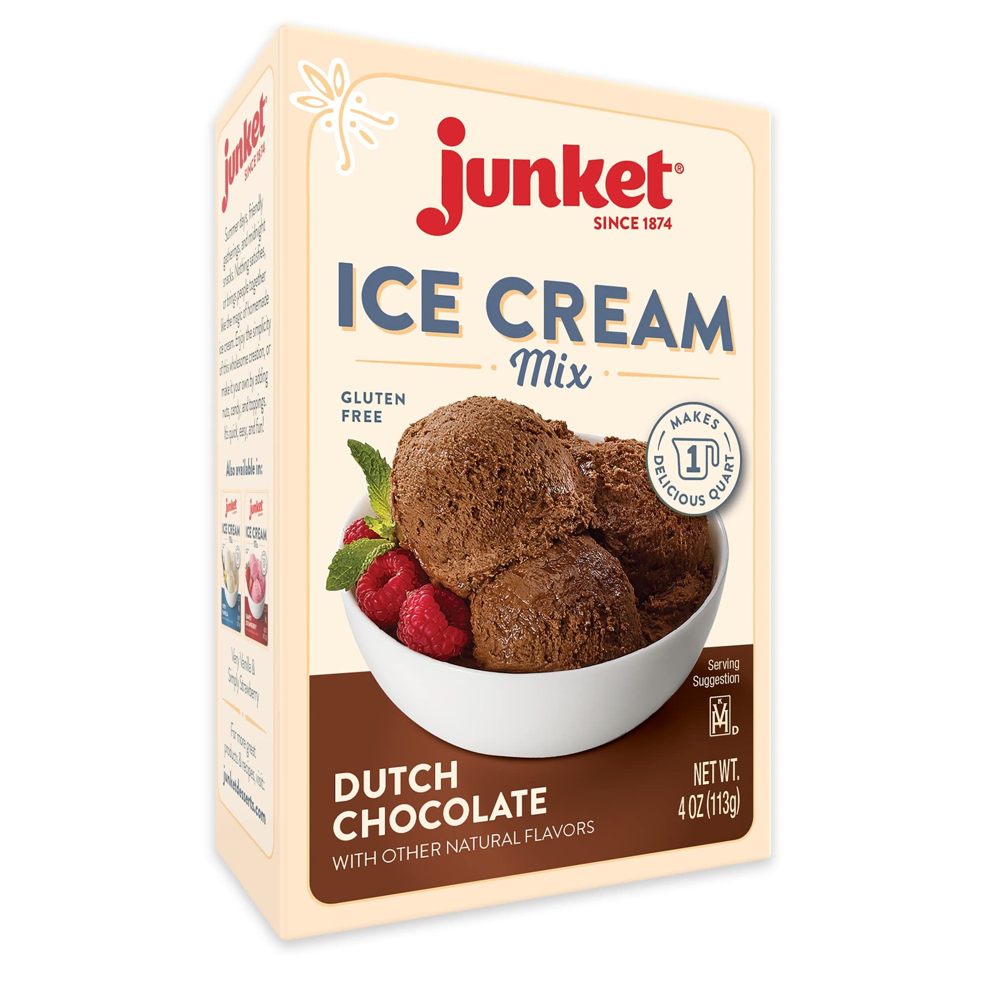 Junket Dutch Chocolate Ice Cream Mix, 4 Ounce, Makes 1 Quart, Pack of 1