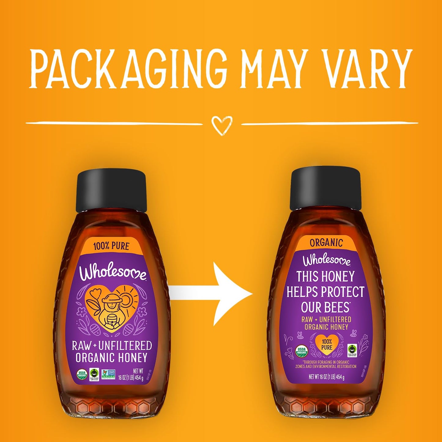 Wholesome Sweeteners Organic Raw Unfiltered Honey, Pesticide Free, Fair Trade, Non Gmo & Non Glyphosate, 16 Ounce Squeeze Bottle