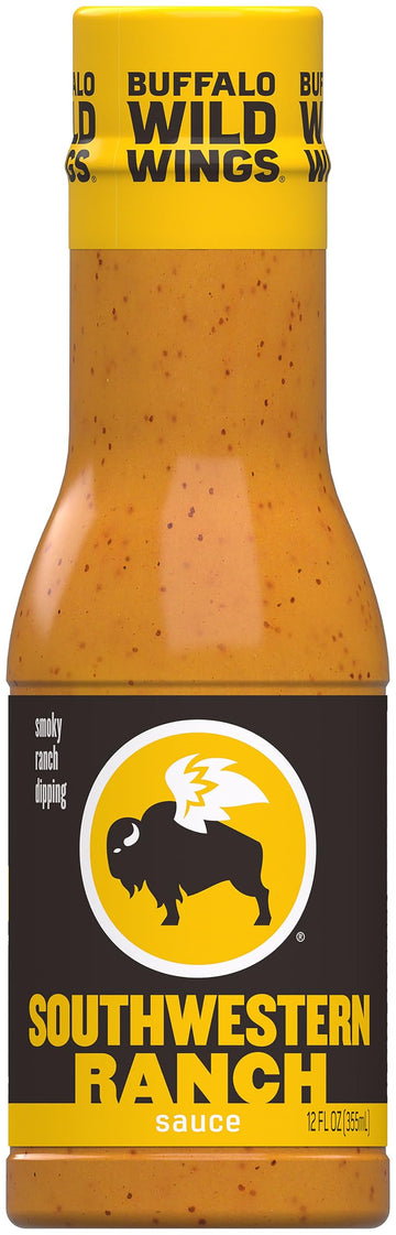 Buffalo Wild Wings Southwestern Ranch Sauce, 12 fl. oz., Made with Buttermilk and Chipotle Peppers, Perfect Dipping Sauce, Salad