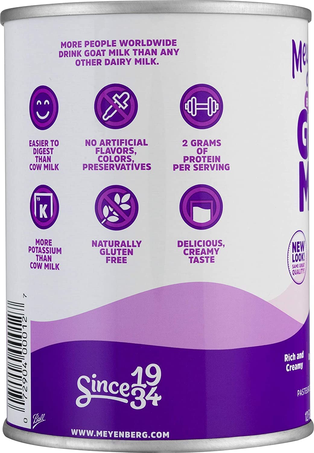 Meyenberg Evaporated Goat Milk, Vitamin D, 12 Fl Oz (Pack Of 3)