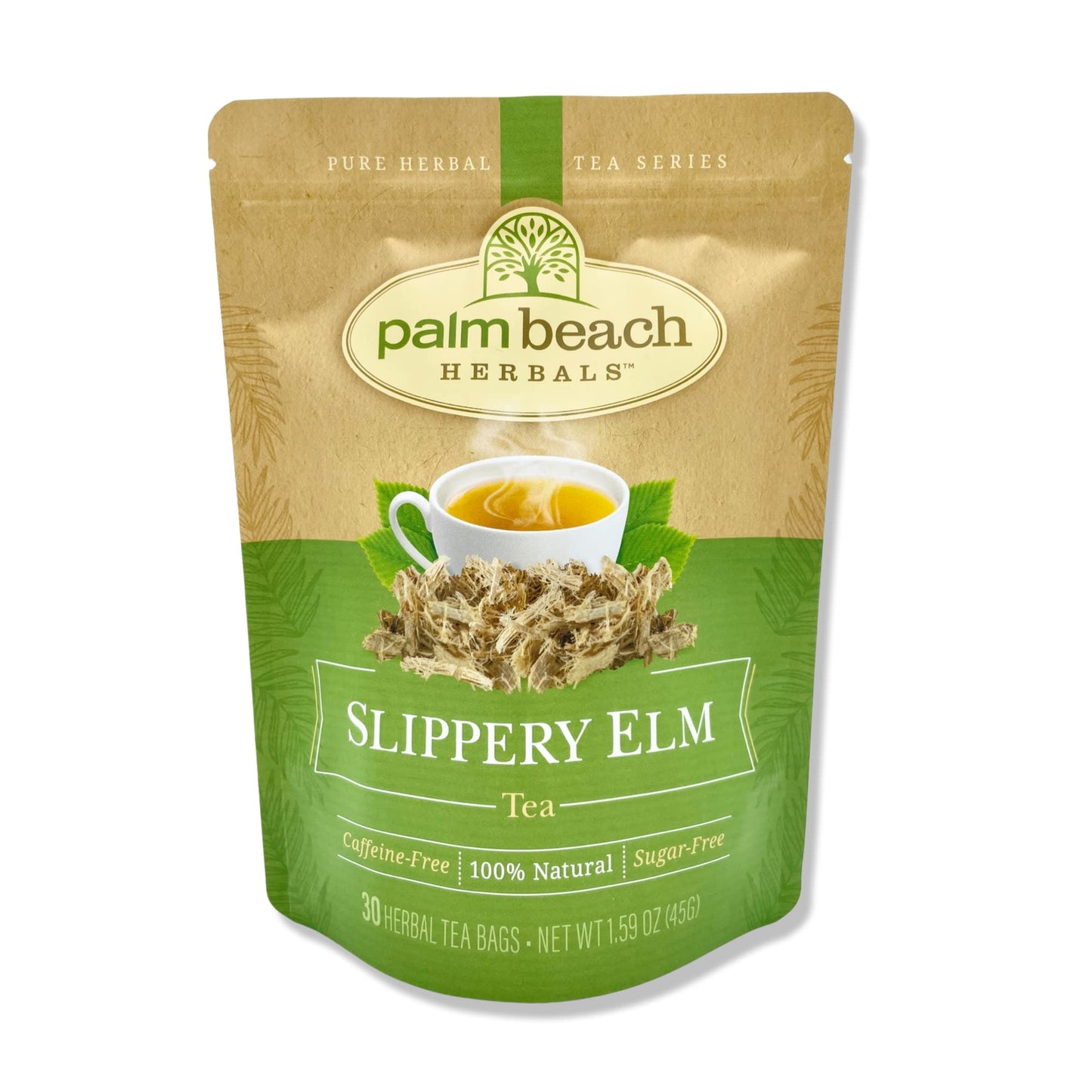 Palm Beach Medicinal Herbs Slippery Elm Tea - Herbal Tea, 30 Count