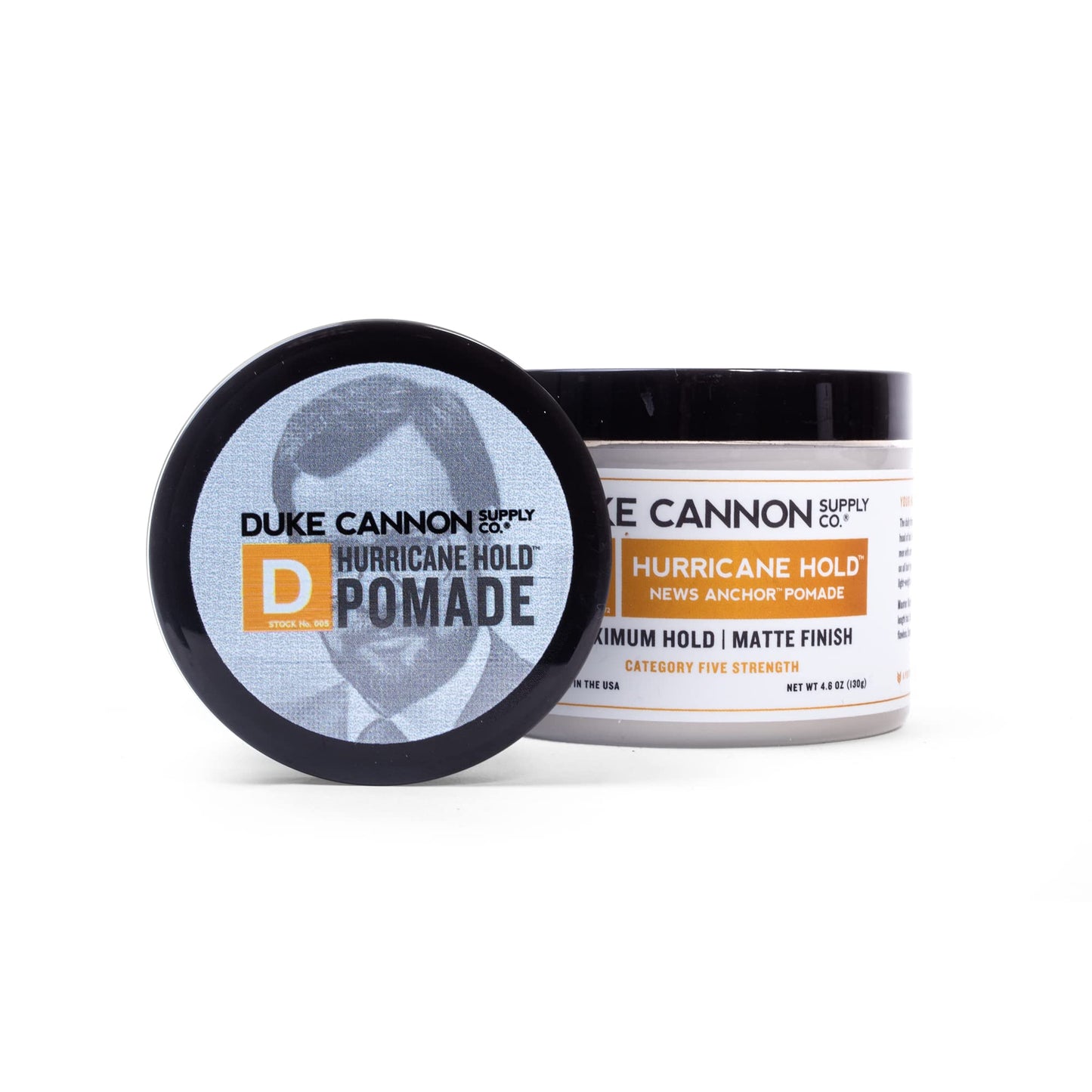 Duke Cannon Hurricane Hold Pomade - Maximum Hold, Matte Finish - 4.6oz - Water-Based for Men