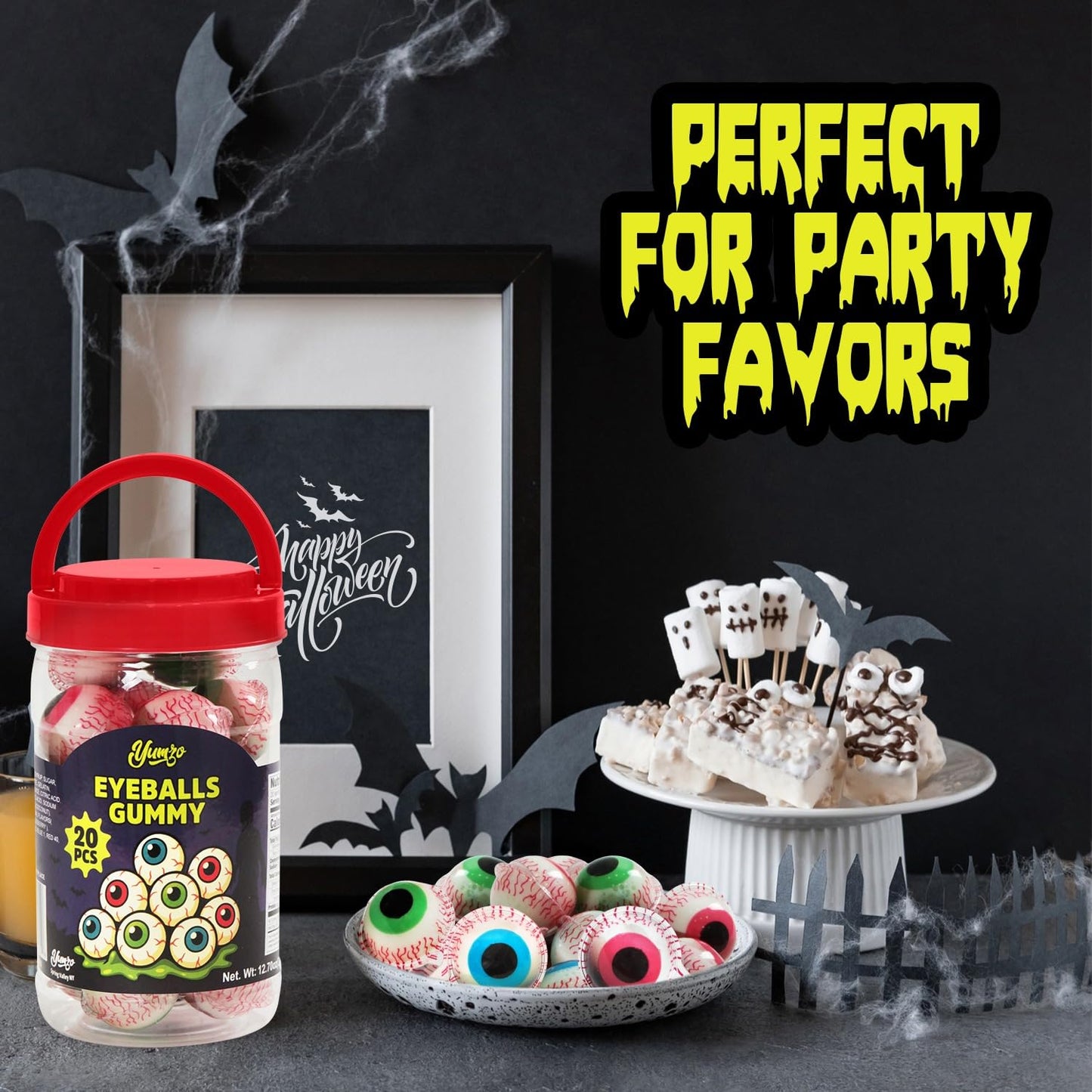 Halloween Gummy Eyeballs Candy  20 Pieces of Perfect Gummy Halloween Candy S that Works as Game Prizes and Haunted House Giveaways  Ideal for Parties and Scary Dessert Tables