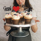 Gyufise 36Pcs We Will Miss You Cupcake Toppers Glitter Red Love Heart Good Luck Cupcake Picks For Retirement Theme Going Away Pa