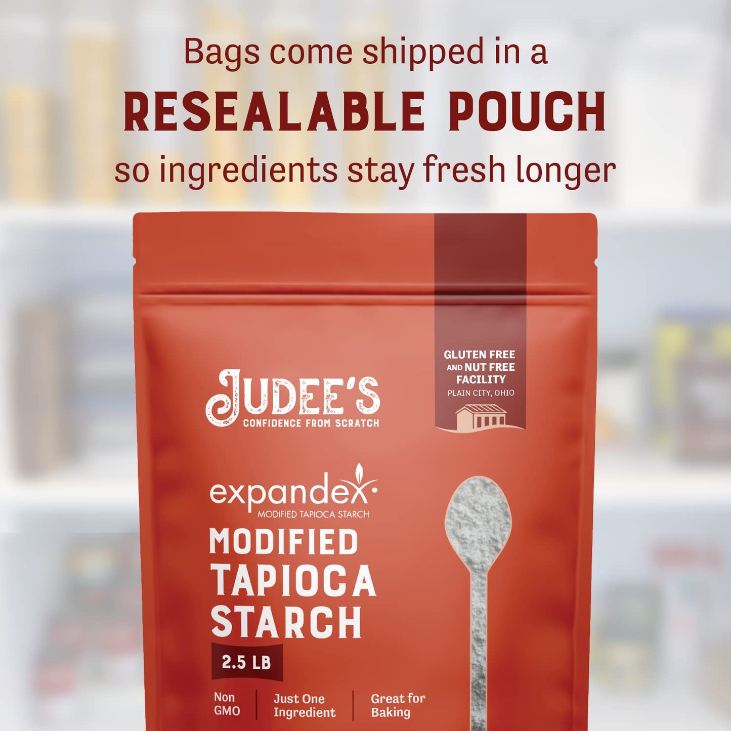 Judees Expandex Modified Tapioca Starch 2.5 Lb - 100% Non-Gmo, Gluten-Free & Nut-Free - Usa Packaged - Thickens And Enhances Tex