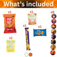 Halloween Assorted Pumpkin Bucket (44 Count) Filled with Candies  Snacks  Cookies and more   for Family  Friends  Kids  Boys and Girls