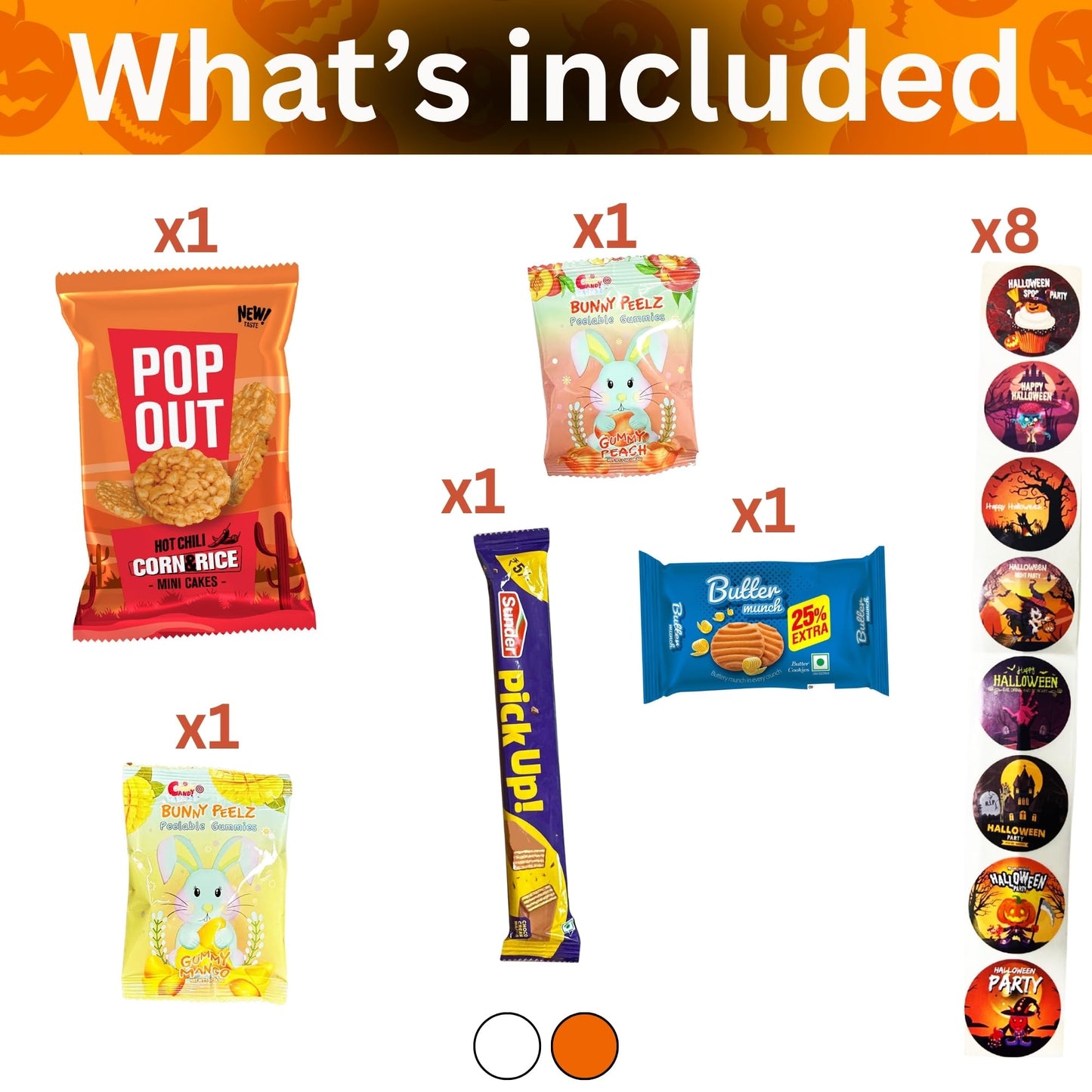 Halloween Assorted Pumpkin Bucket (44 Count) Filled with Candies  Snacks  Cookies and more   for Family  Friends  Kids  Boys and Girls