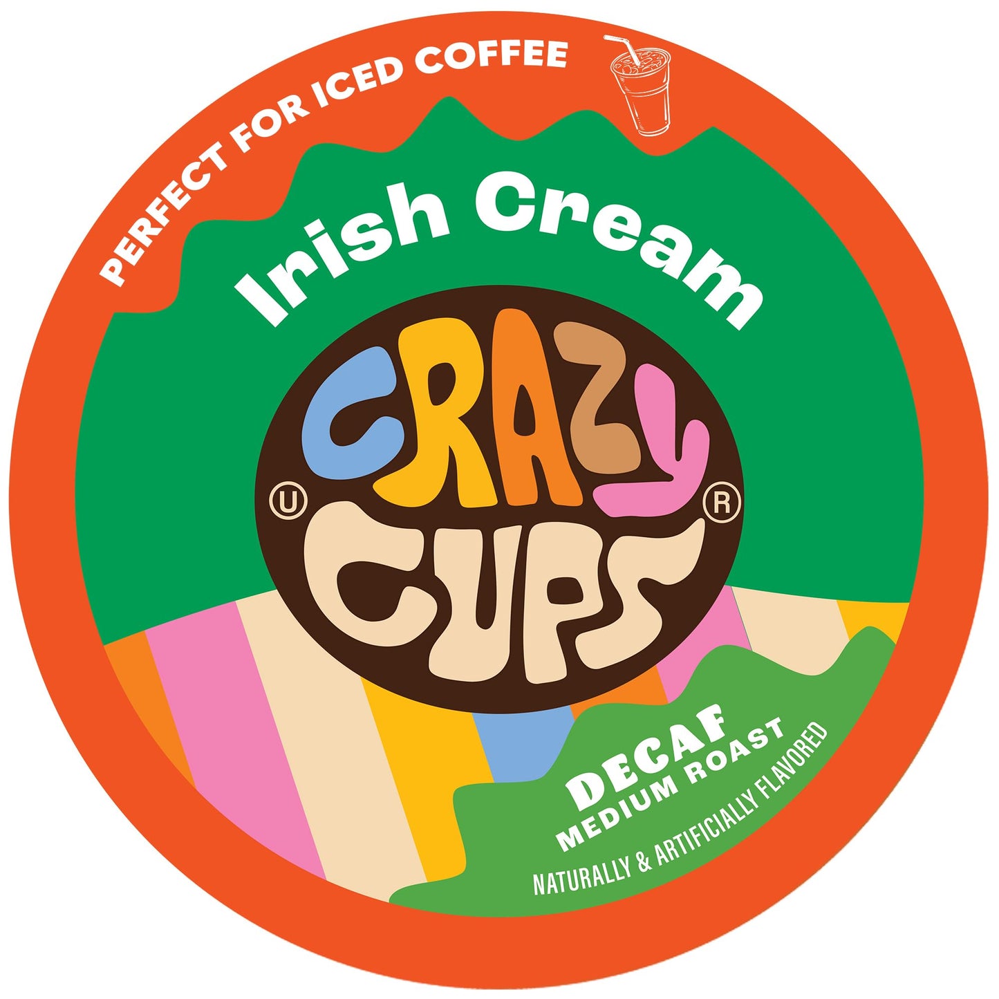 Crazy Cups Decaf Irish Cream Coffee Pods, Decaf Flavored Coffee Pods In Single Serve Cups Compatible With Keurig K Cups Machine,