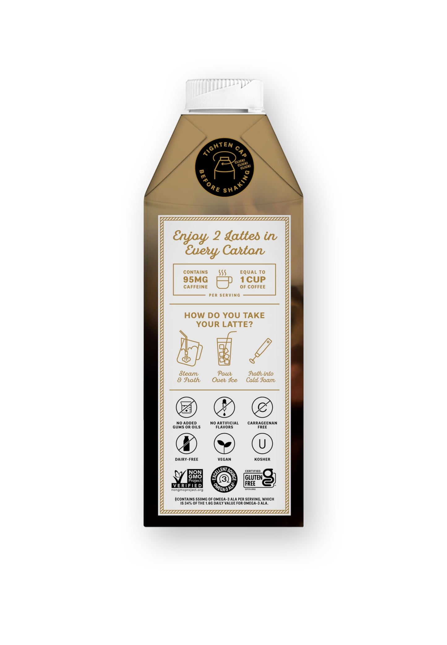 Elmhurst 1925 Maple Walnut Latte, Plant-Based Vegan Milk, 25.4oz (Pack of 6)