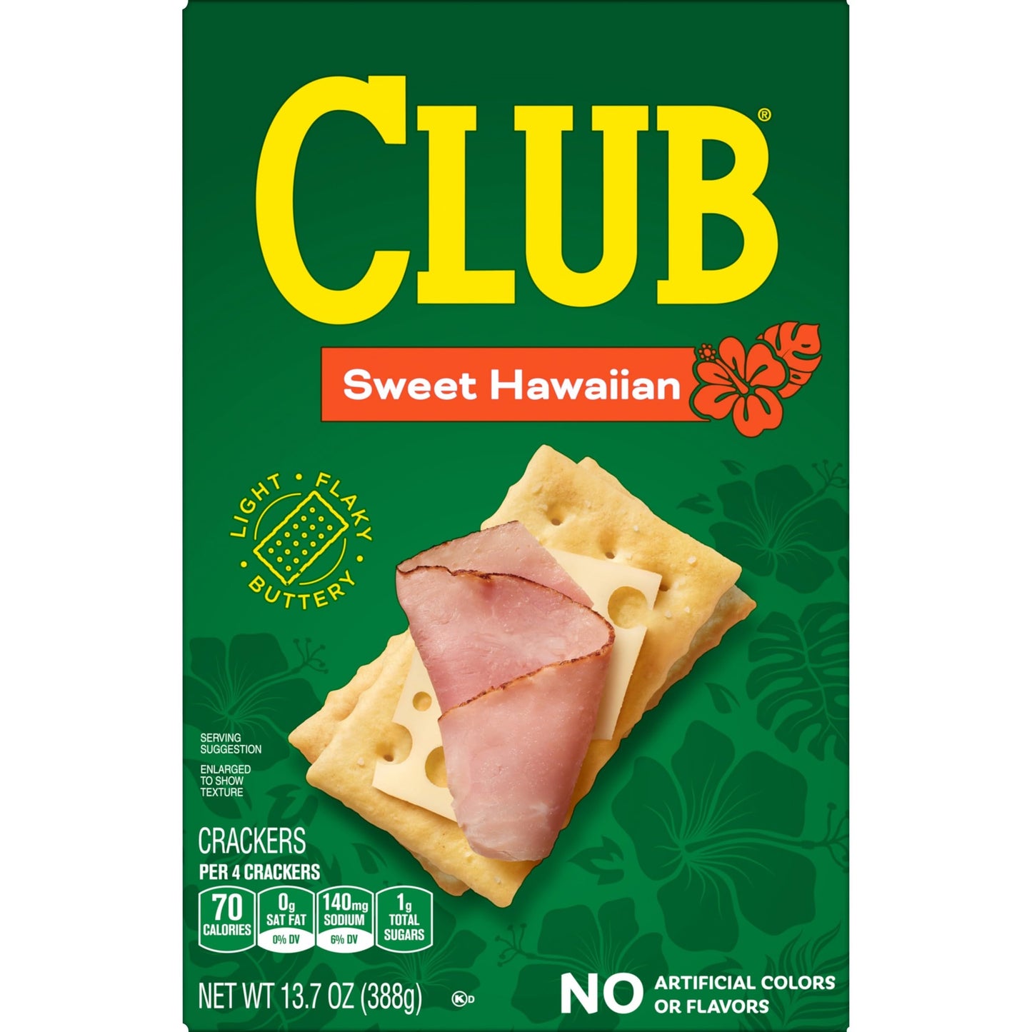 Club Crackers, Lunch Snacks, Snack Crackers, Sweet Hawaiian, 13.7oz Box (1 Box)