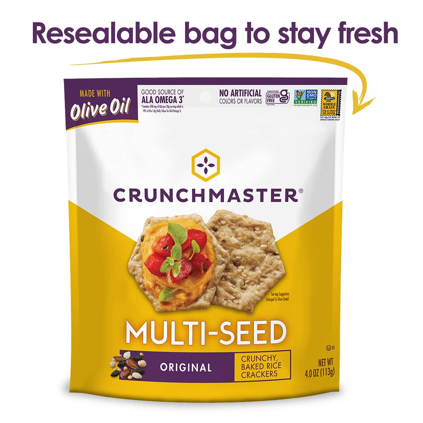 Crunchmaster Multi-Seed Crackers, Original, 4 Ounce