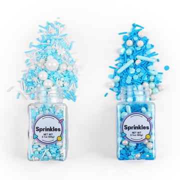 Edible Blue Sprinkles For Cake Decorating, Snowflake Sprinkles, Edible Stars, Sprinkle Mix For Cupcake Toppers, Ice Cream Toppin