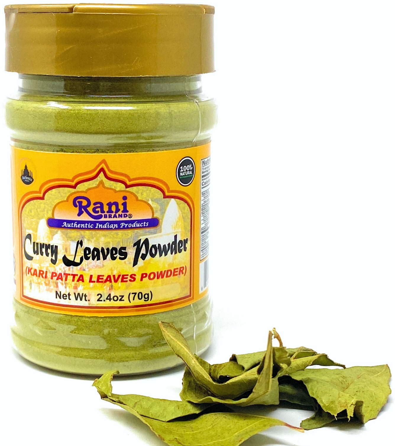 Rani Curry Leaves Powder (Kari Neem Patha) Indian Spice 2.4oz (70g) PET Jar ~ All Natural | Vegan | Gluten Friendly | NON-GMO |