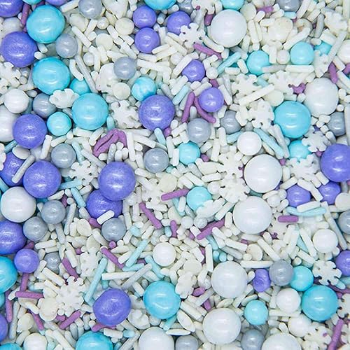 Frozen Sprinkles For Cake Decorating - Blue And White Sprinkles For Frozen Cake Decorations With Edible Snowflake Sprinkles, Jim