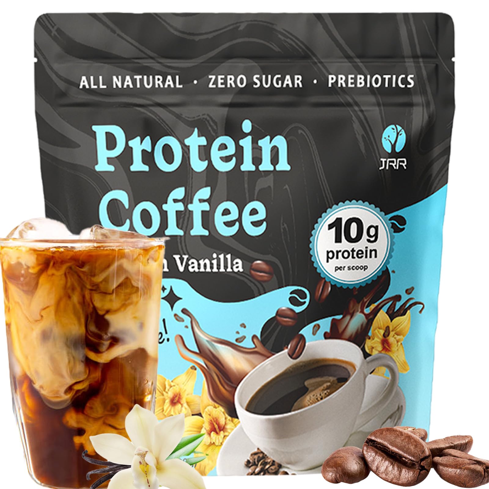 French Vanilla Protein Iced Coffee | Cold Brew with Whey Protein and Natural Vanilla Flavor | Low Carb  No Added Sugar  No Artificial Sweeteners or Flavors | 20 Servings (1pc)