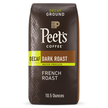Peets Coffee, Dark Roast Ground Coffee - Decaf French Roast 10.5 Ounce Bag