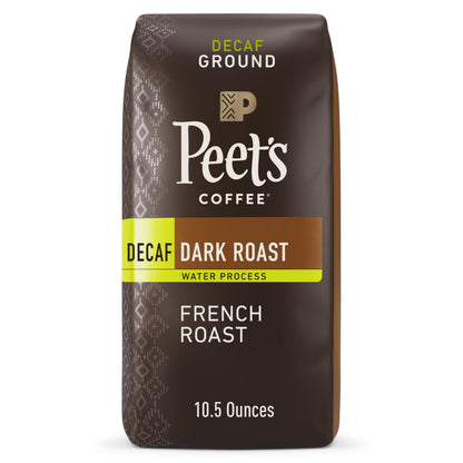 Peets Coffee, Dark Roast Ground Coffee - Decaf French Roast 10.5 Ounce Bag