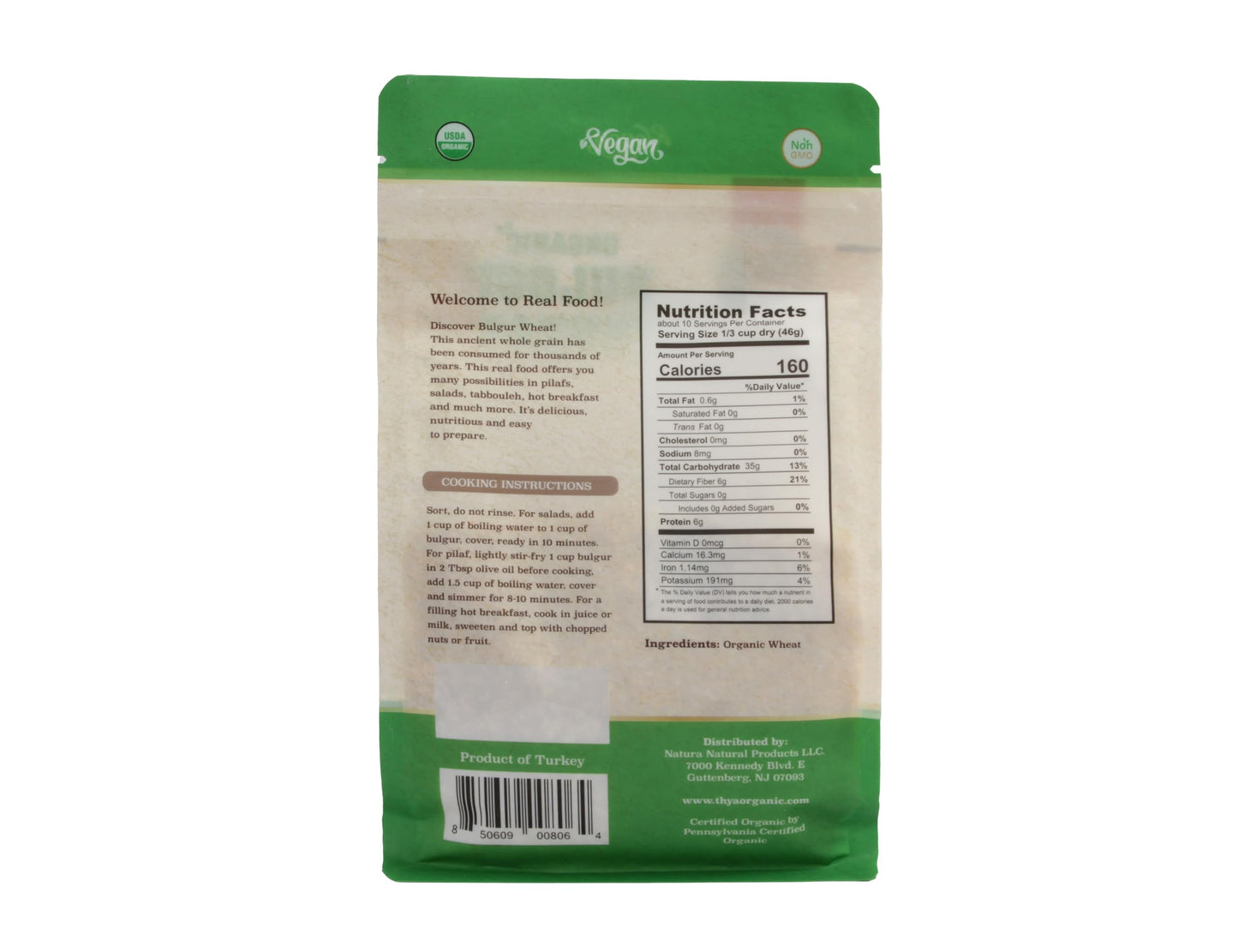 Thya Organic Bulgur Wheat, 3 Lb (3 X 1 Lb Packs)