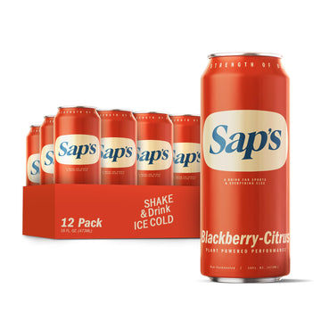 Saps Rapid Rehydration Sports Drink - 12 Cans, Blackberry-Citrus With Electrolytes And Adaptogens For Workouts, Wellness - Zero