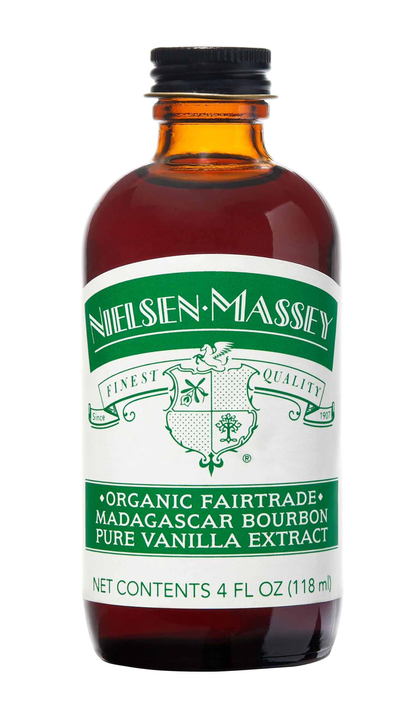 Nielsen-Massey Organic Fairtrade Madagascar Bourbon Pure Vanilla Extract, 4 Fl Oz, Model 061232
