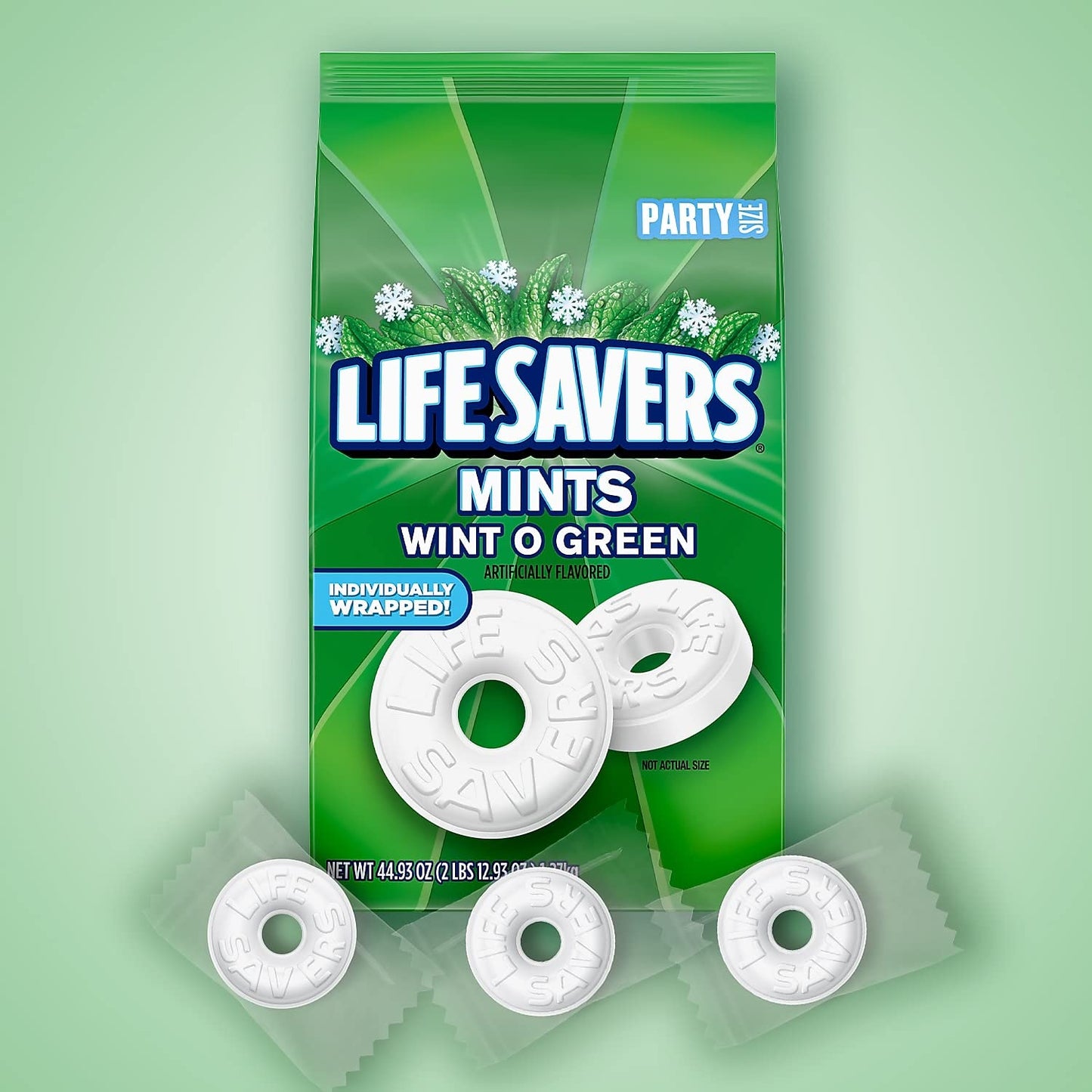 LIFE SAVERS Wint-O-Green Breath Mint Bulk Hard Candy, Party Size, 44.93 oz Bag