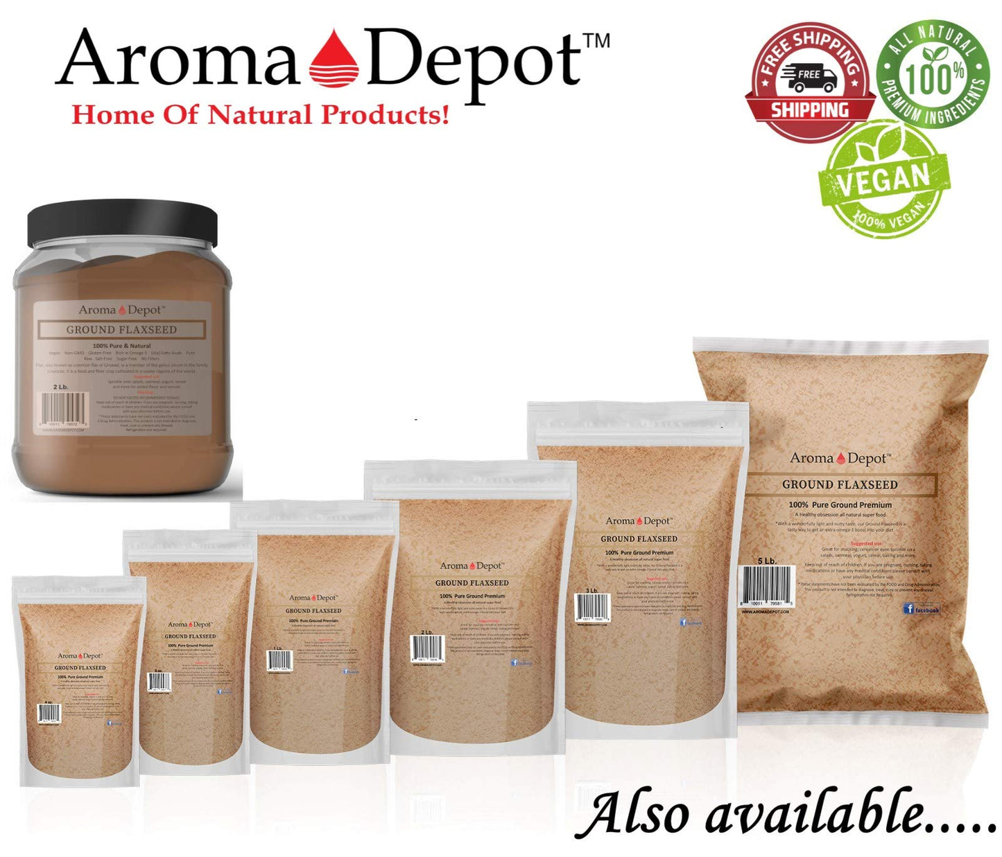 8Oz Ground Brown Flaxseed Flax Seed Powder Omega-3 Fats | Non Gmo | Gluten-Free | 8 Ounces Semillas De Linaza En Polvo