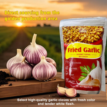 Vigorous Mountains Crispy Fried Garlic, Dried Minced, Crunchy Roasted Garlic Seasoning 10 Oz, 283.5G