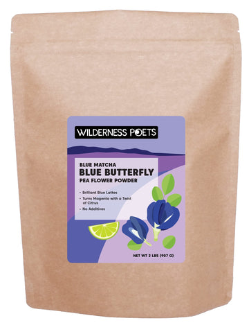Wilderness Poets, Blue Butterfly Pea Flower Powder - Blue Matcha Tea (32 Ounce - 2 Pound)