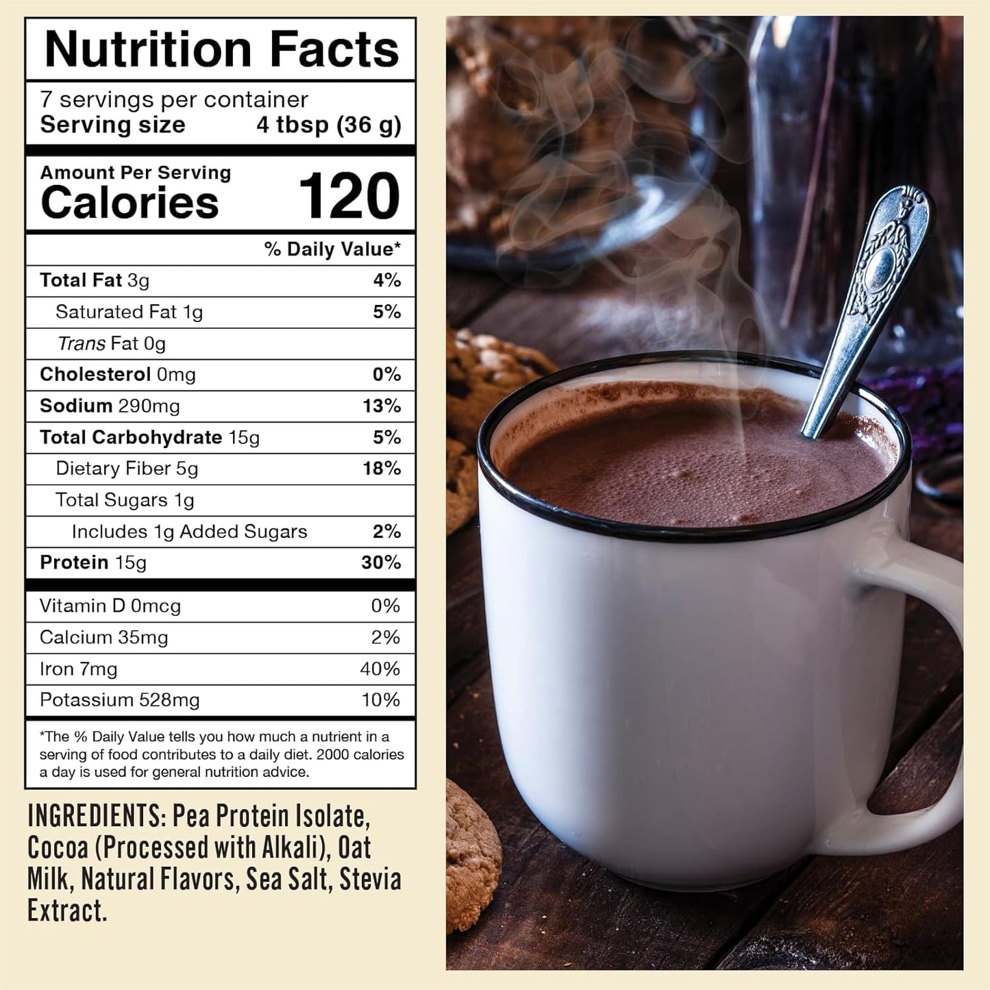Castle Kitchen Protein Hot Chocolate - Vegan, Low Carb, Keto Friendly, 4 Pack (9oz Each)