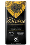 Divine Chocolate Bars - 70% Dark Chocolate - Made with Fairtrade Cocoa, Natural Ingredients, No Artificial Flavors | 3oz. Bars (
